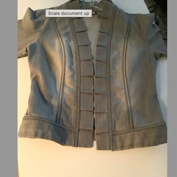 Chicos  Platinum- Classic Cotton Blend Denim Jacket Size 1 - Picture 6 of 12